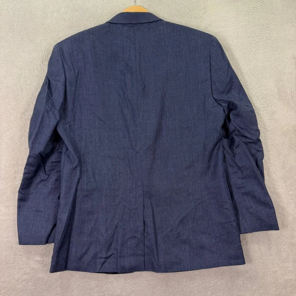 Ralph Lauren Mens 40S Slim Fit Short Blue Silk Wool 2-Button Blazer Sport Coat